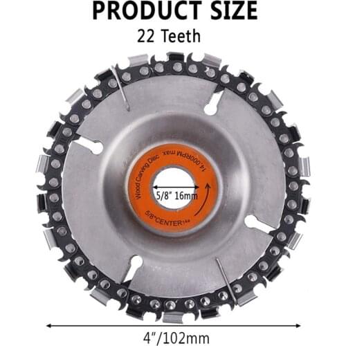 4"/5"105mm/125mm Angle Grinder Wood Carving Disc Saw Blades Chainsaw 14/22 Teeth Cutting Chain