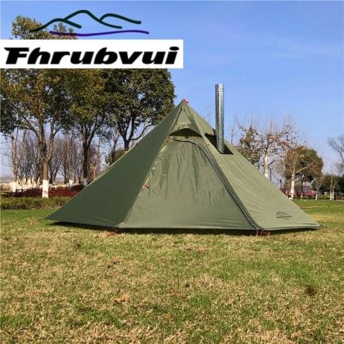 Ultralight Camping Teepee1 Person Big Pyramid Tent Backpacking Tent with Chimney Hole Awnings Shelter for Birdwatching Cooking