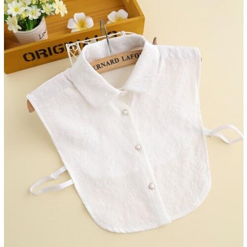 Vintage Solid Color Shirt Fake Collar Ladies White Detachable Lapel Necklace Collars False Blouse Top Collars Women Decor