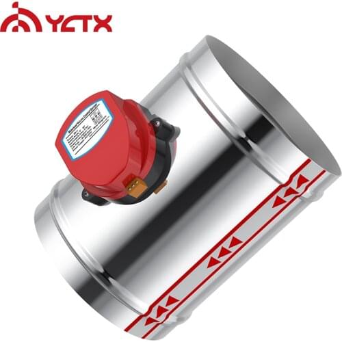 YCTX 200mm Stainless Steel Motorized Air Damper Valve Electric Solenoid Valve for 8" Ventilation Pipe Check Valve 220V 24V 12V