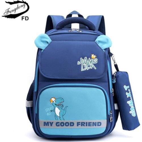 Fengdong elementary school bags for boys car pen pencil case bookbag student luminous school backpack girls cute school bag set
