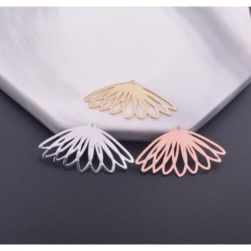 12pcs 15*28mm Light Gold Color Plated Brass Charms Silver Plated Hollow out Pendant DIY Jewelry Making