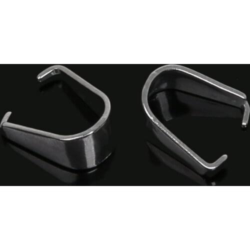 New Design 20pcs/lot Stainless Steel Pendant Clips Clasps Pinch Clip Bail Pendant Connectors DIY Jewelry Findings 5x8x10.5mm