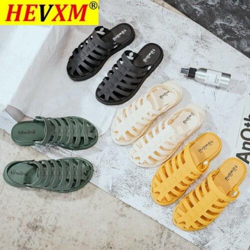 2021 Summer Women Shoes Sandals Slippers Dual Wear Roman Shoes Hollow Out Flip Flop Slides Chaussures Femme Flat Beach Sandals