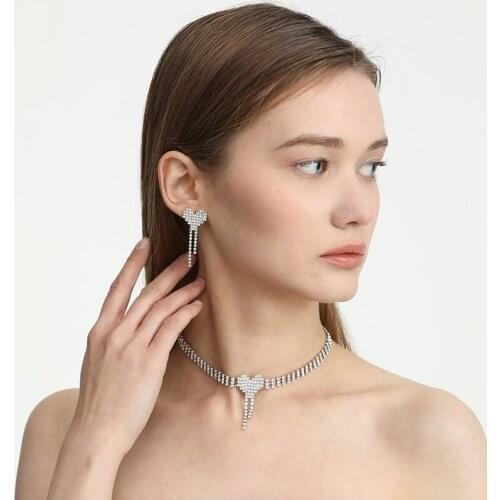 2021 Heart Necklace Chain Choker Fashion Collier Neckless Jewelry Sets Wholesale Love Chocker Accesories For Women