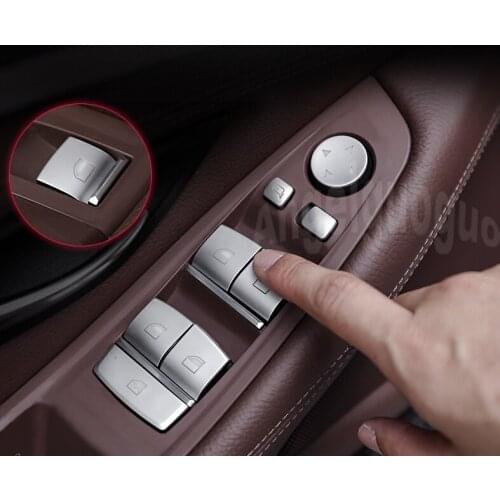 ABS Chrome Car Window Glass lift Button Trim Cover Decoration Sticker For BMW X1 /X3 /X4 /X6 /X5 / 1 2 3 5 7 Series Car Style
