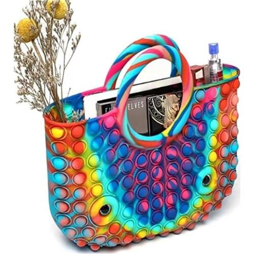 Large Size Push Pops Sensory Toy Bag Big Antistress Decompression Toys for Children Adult Girls Bags Press Its Bubble Fidget Toy