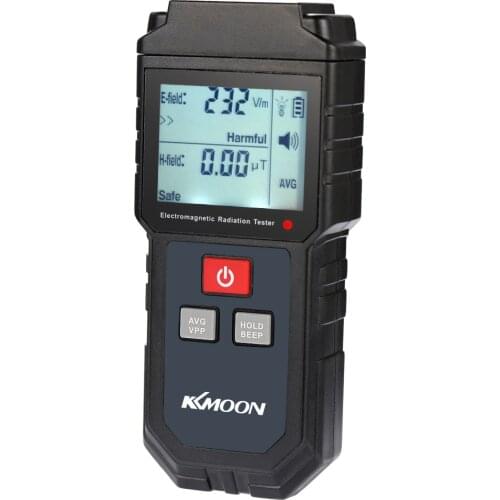 KKmoon Digital LCD Electromagnetic Radiation Tester Electric Field Magnetic Field Dosimeter Detector with Sound and Light Alarm