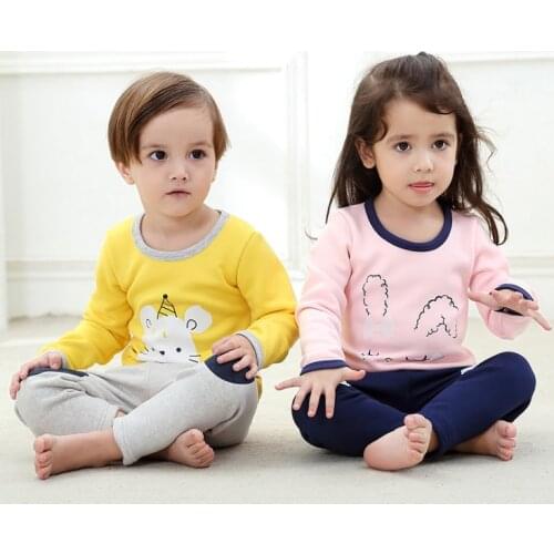 Kids Boys Sleepwear girl Winter cotton sets Children Homewear Thick Pajamas for Boy Pyjamas Kids Nightwear 2-13Y teenage clothes