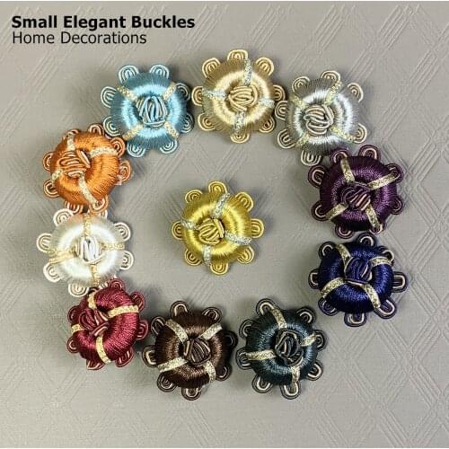 Elegant Small Floral Sunflower Buckle Home Sofa Curtain Pillows Decorative 3.8cm Diameter Accessories Sell by pairs