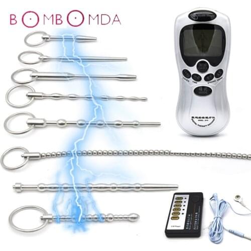 Electro Shock Therapy Accessories Penis Plug Male Chastity Device Sex Toys For Men Stainless Steel Urethral Dilators Catheters