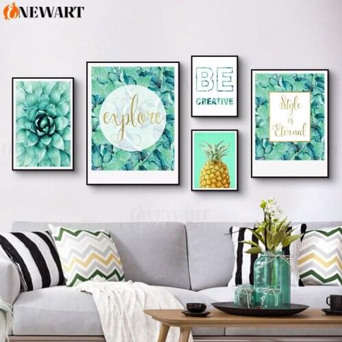 Nordic Green Plant Canvas Painting Modernism Wall Art for Living Room Poster Print Leaves Botanical Decoration Picture Quote Art