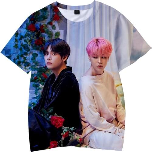 New Korean Fashion Harajuku Streetwear 3D Kpop T Shirt Men/women Hip Hop K-pop Tshirt Female Short Sleeve 3D Kid Tee Shirt Femme