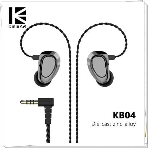 KBEAR KB04 1BA+1DD Hybrid Drivers In Ear Earphone HIFI DJ Monitor Earphone Earbuds With 2PIN Cable Metal Earplug