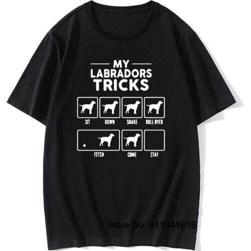 Dog Lover Cotton Labrador Retriever Tricks Short Sleeve Normal Funny T Shirt Graphic Harajuku Retro T-shirt Streetwear