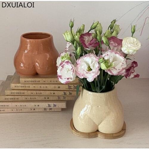Creative Human Body Ceramic vase Hand Vases of Artisanal Flowers of Modern Art Modern simplicity Half-length Vase Home Decor