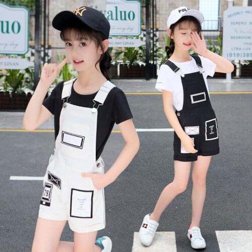 Childrens clothing sets 2020 big girls summer 100% cotton clothes suits kids casual personality clothing child sports set