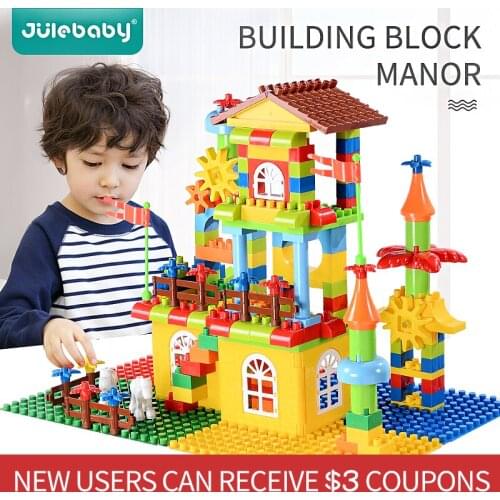 Design building blocks toys construction set for children boys kids Compatible with Duplo brick educational palace model