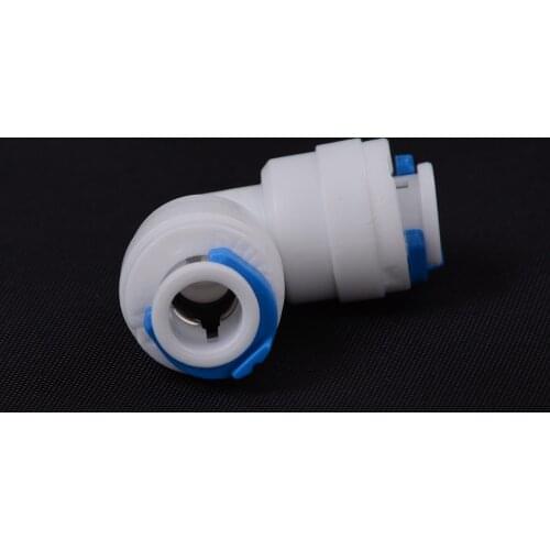 L Shape 1/4" - 1/4" OD Tube POM Pipe Aquarium RO Water Filter Reverse Osmosis System Fitting Hose Elbow Quick Connector
