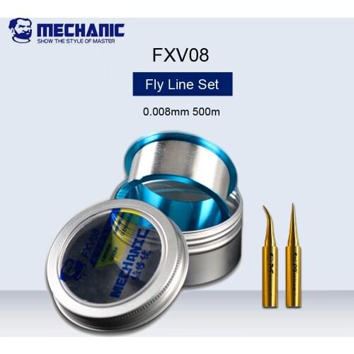 MECHANIC FXV08 Ultra Fine Silver Flying Line Set 0.008mm Jump Line With Pure Copper Welding Head For iphone Fingerprint Repair