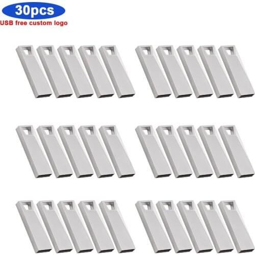 30pcs/lot Pen Drive Metal Pendrive 32GB 16GB 8GB 4GB High Speed Flash Drive 64GB Memory Stick U Disk Free Custom Logo & Shipping