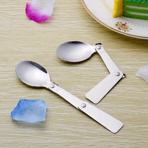 Portable Folding Tableware Set Stainless Steel Spoon and Fork for Thermos Camping Travel and Other Outdoor Activities B99