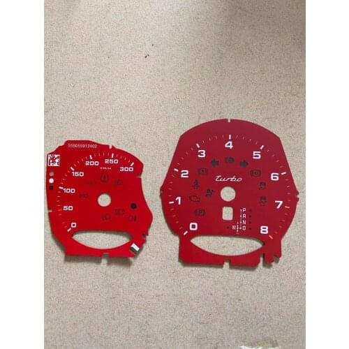 Instrument Overlay Replacement For Porsche 981 982 (718) Boxster /Cayman / Macan Turbo Gauge Face 300KM/H Red