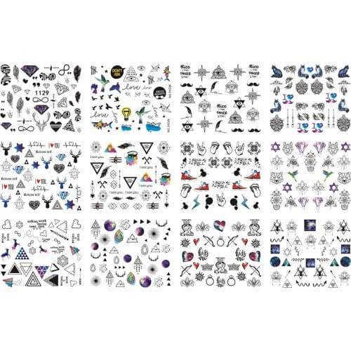 2019 New Fashion 7 Style 3D Water Decals Nail Art Stickers cute owl Flower mix pattern Nails Sticker Decorations Manicure Z065