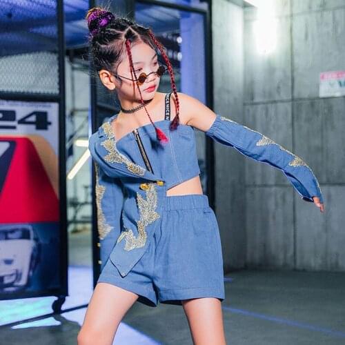 New Jazz Dancing Clothes For Girls Hip Hop Pink Suit Children Model Catwalk Show Stage Costumes Kids Street Dancewear DQL2671