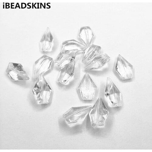 New arrival! 27x18mm 220pcs Clear acrylic Rhombus shape beads for Necklace,Earrings parts,hand Made Jewelry DIY