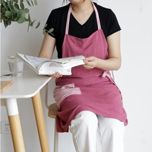 Solid Colors Thin Cooking Kitchen Apron Summer Women Home Cleaning Hairdresser Sleeveless Aprons Work Clothes Kitchens Accessory