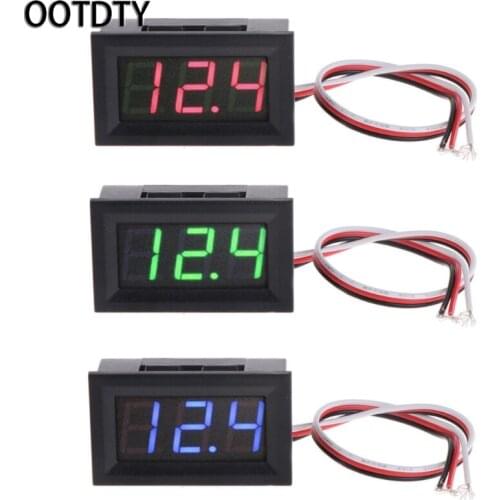 OOTDTY Mini Voltmeter Tester Digital Voltage Test Battery DC 0-30V Red/Blue/Green Auto Car