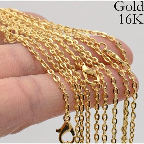 50 Pieces Gold Chain Necklaces for Women 16K Necklace Chain Gold 18 24 30 Inches16Kt Cable Link Rolo Necklace Wholesale