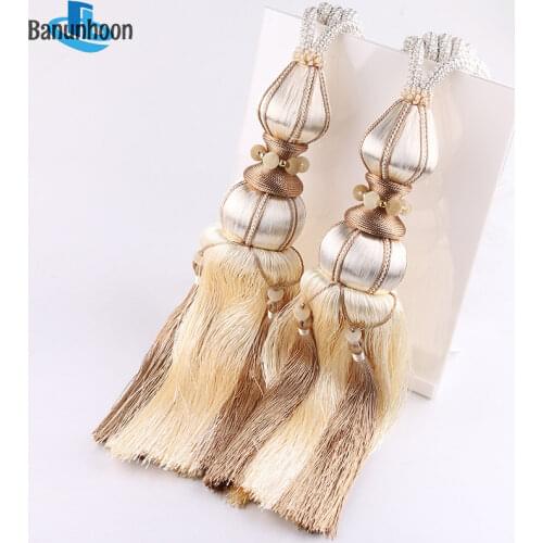 2019 Eyelets For Curtains Hand-woven Tie Ball Hanging Curtain Hook Fringed Curtains Pendant Home Decoration Accessories Tieback