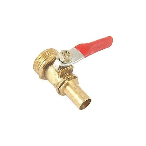 16mm Male Thread Gas Pneumatic Handle Lever Ball Valve Fabui Hose Tail OD 10mm