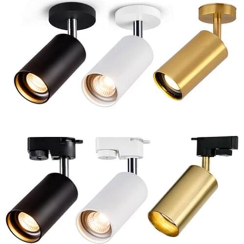 Dimmable surface mounted 360° rotatable LED ceiling track down light 5W 7W 9W 12W 15W GU10 bulb replaceable spot light