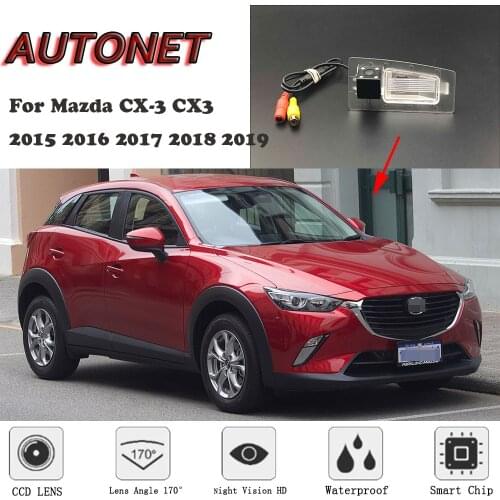 AUTONET HD Night Vision Backup Rear View camera For Mazda CX-3 CX3 2015 2016 2017 2018 2019 CCD/license plate Camera or Bracket