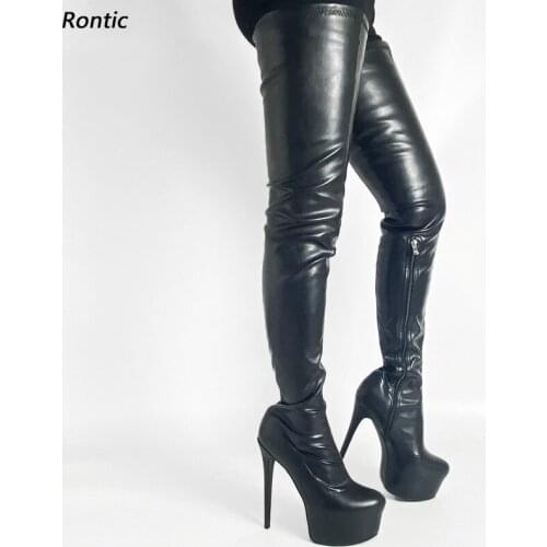 Rontic Women's Hidden Platform Shoes