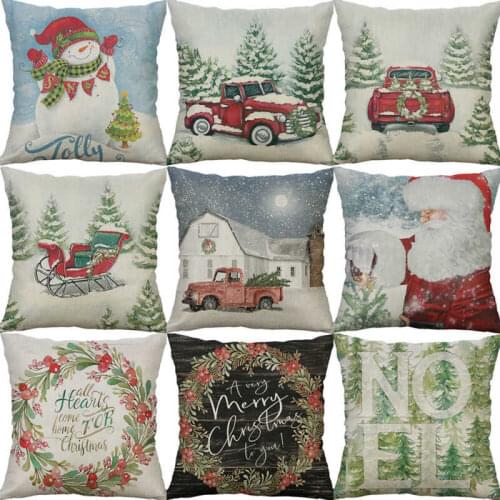 Christmas 18" Case Deer Cushion Decorative Cotton Car Pillow Home Linen Cover
