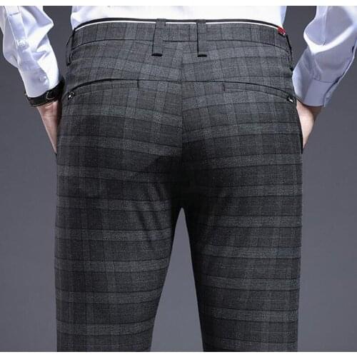 SHIERXI Men's Checked Trousers