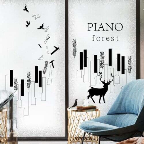 Modern Deer Anti-peep Privacy Glass Sticker for Home Kitchen Bathroom Toilet Door Film Opaque Window Static Film