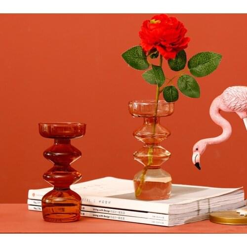 Glass Vase 4 Layers Transparent Dried Flower Pot For Room Decoration Salon Terrarium Candlestick Container Vase For Home