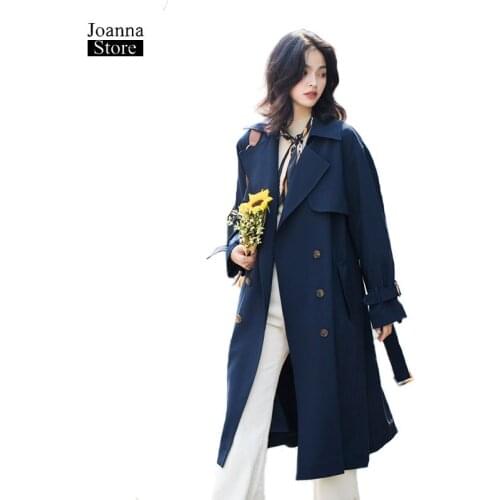 Luxury trench coat for women long plus size coats vintage elegant double breasted windbreaker spring autumn fashion clothes
