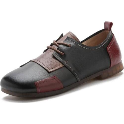 Flats For Women Comrfort Genuine Leather Flat Shoes Woman Slipony Loafers Ballet Shoes Female Moccasins Big Size