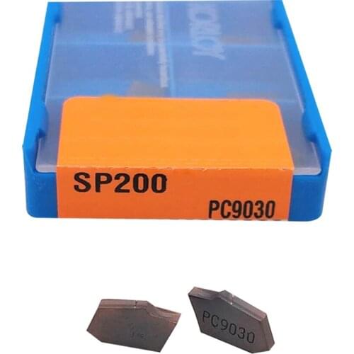 10pcs SP200 PC9030 Carbide Inserts 2 mm Width Grooving Cutting Tool Insert Kit with Box