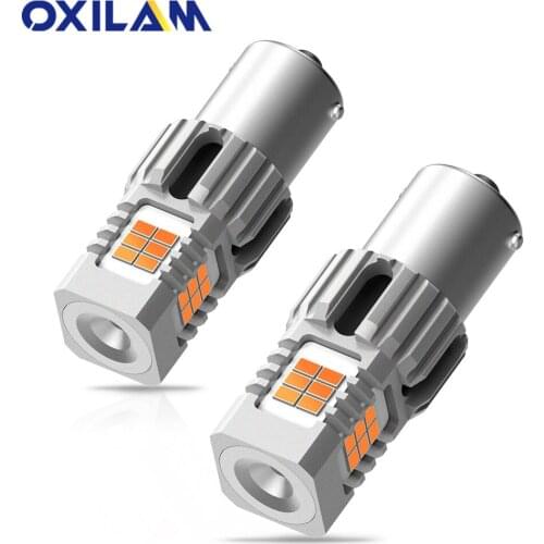 2Pcs 1528LM 1156 BA15S LED Turn Signal Lamp Canbus Error Free No Hyper Flash 7506 P21W LED Bulb Car Lights 12V Amber Yellow