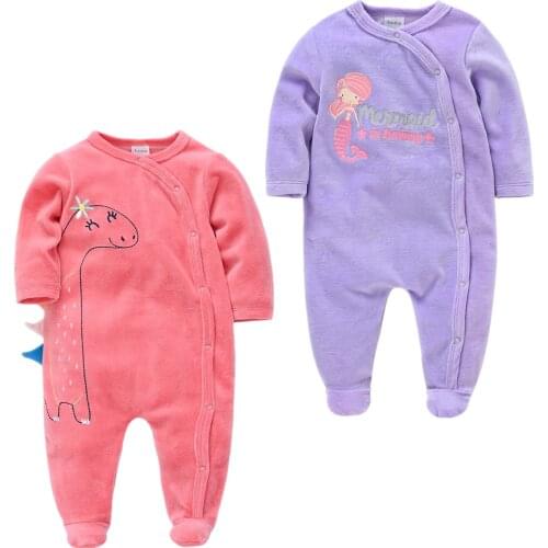 2pcs Roupas Bebe De Newborn Baby Girls Rompers Jumpsuit Velvet Winter Warm Infant Roupa Infantis Menino Overalls Toddler Costume