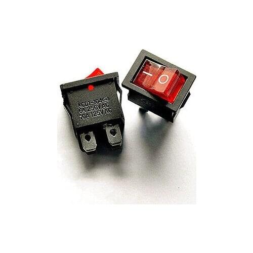 20PCS 2 files 4 Pin Medium rocker switch power switch 6A 250V Red LED