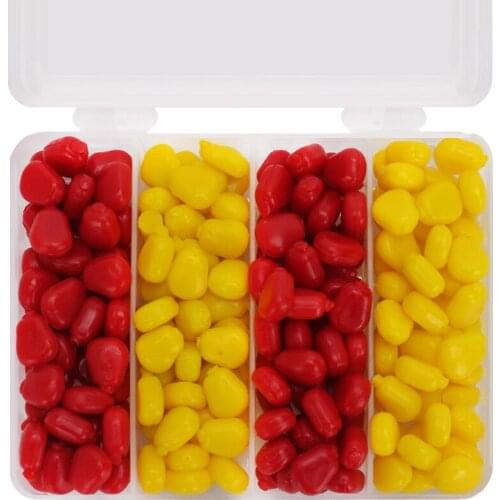 200pcs red and yellow corn kernels Lure Bait suit simulation lures bait fishing suit with fishery smell accessories carp bait