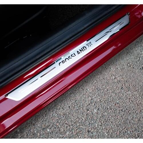 Car Accessories Stainless Steel Door Sill Scuff Plate for OPEL Crossland X 2017-2021 4pcs
